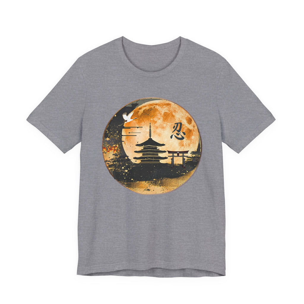 Moonlit Pagoda Tee — Japanese Temple Silhouette with Moon and Kanji