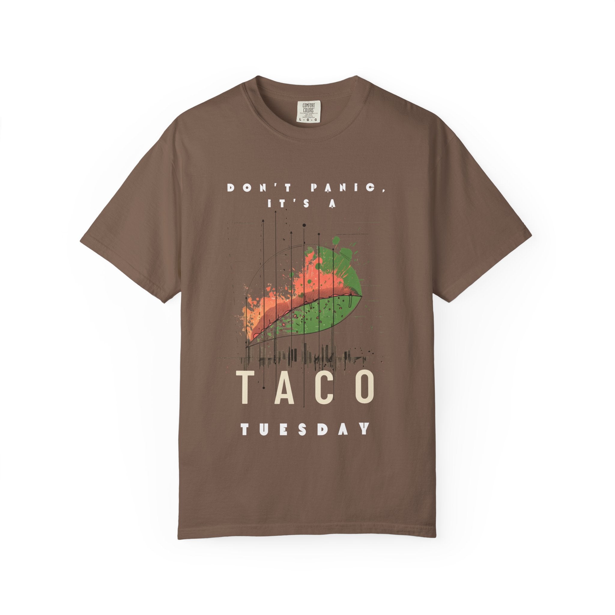 Don't Panic It's A Taco Tuesday Tee | Taco graphic, retro soundwave