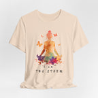 I Am The Storm meditation silhouette Tee | watercolor lotus, butterflies
