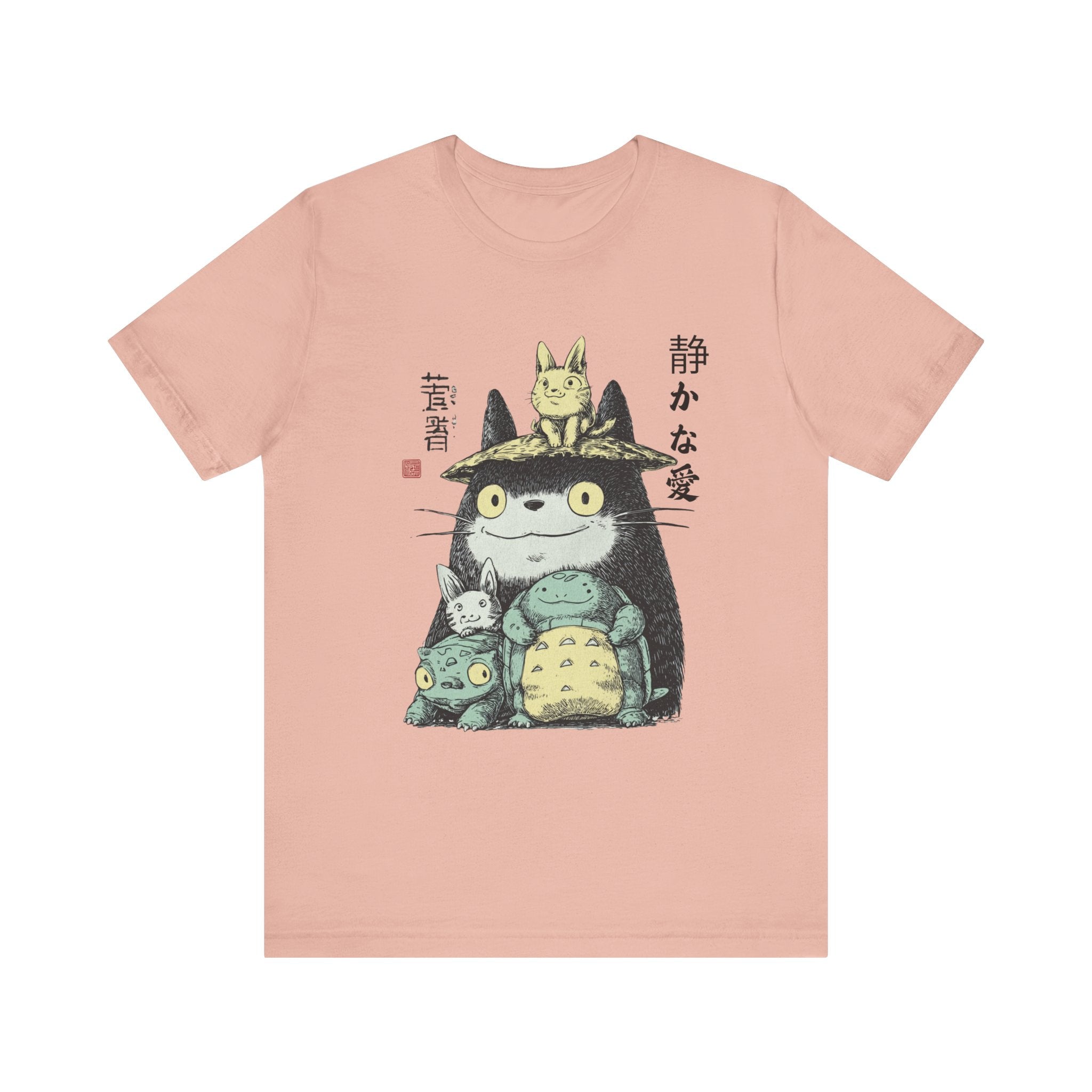 Japanese Style Cute Animal Graphic Tee with Quiet Love