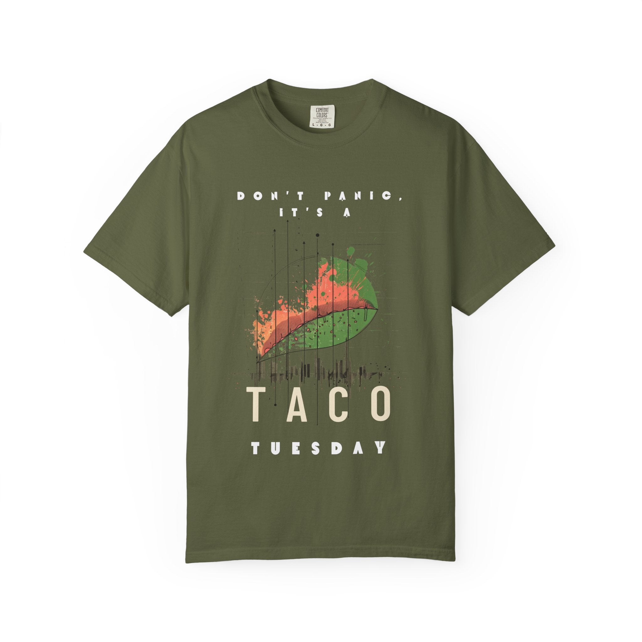 Don't Panic It's A Taco Tuesday Tee | Taco graphic, retro soundwave