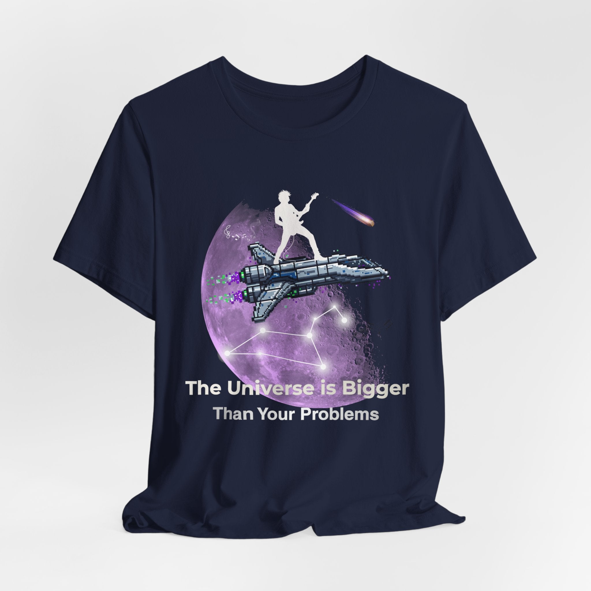 Galaxy Crew Tee — "The Universe is Bigger Than Your Problems" T‑Shirt