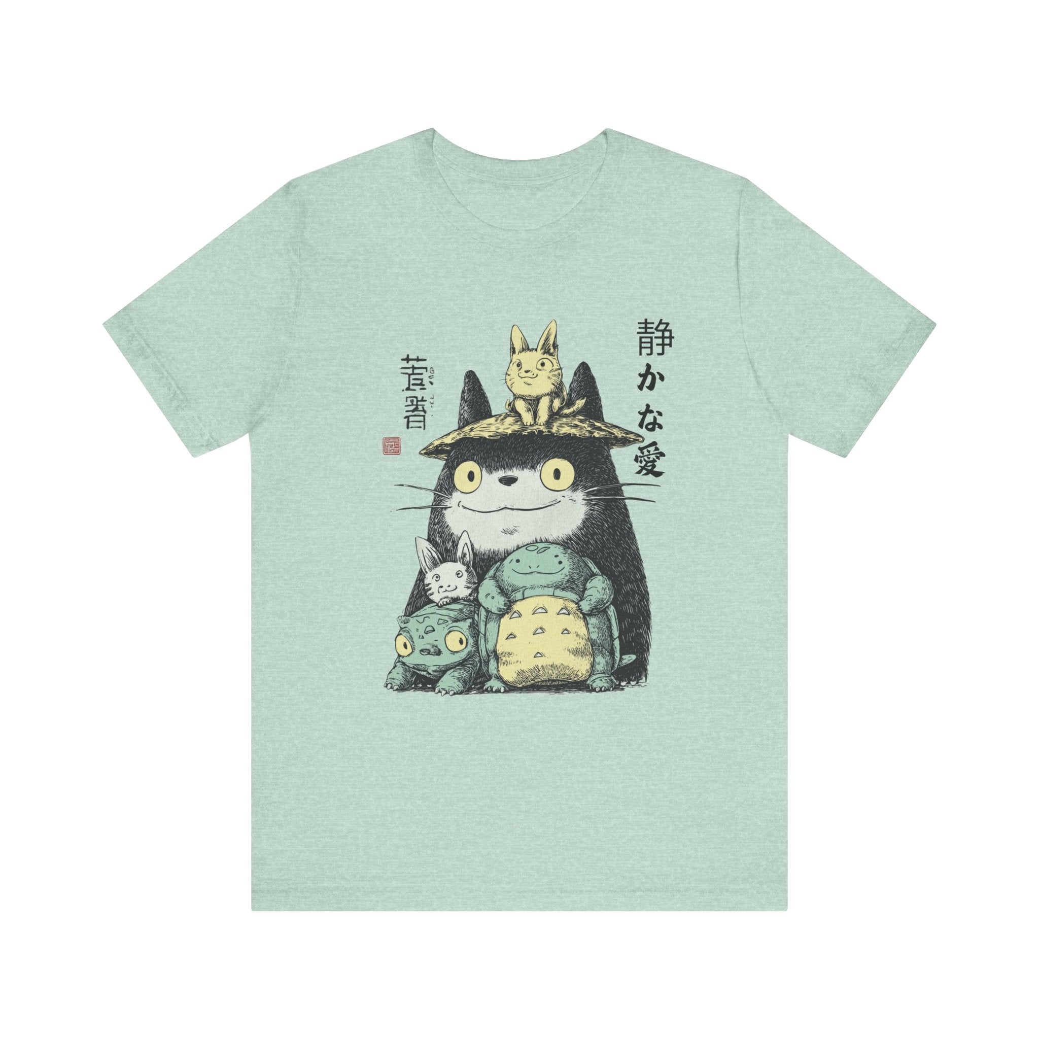 Japanese Style Cute Animal Graphic Tee with Quiet Love
