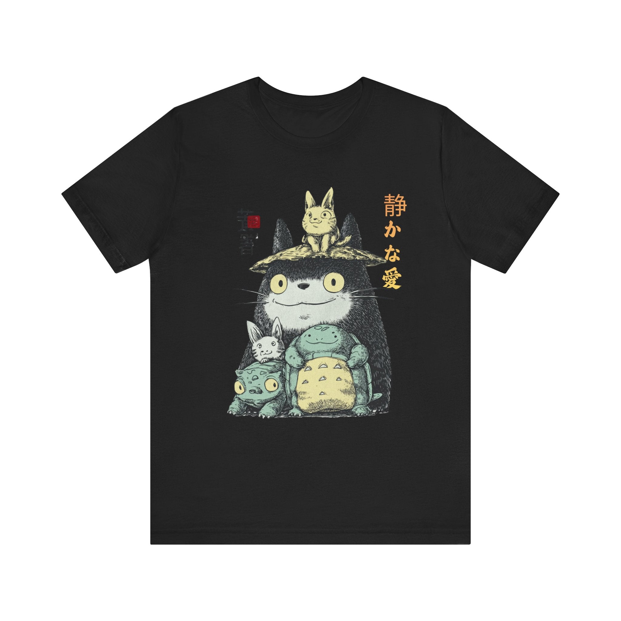 Japanese Style Cute Animal Graphic Tee with Quiet Love