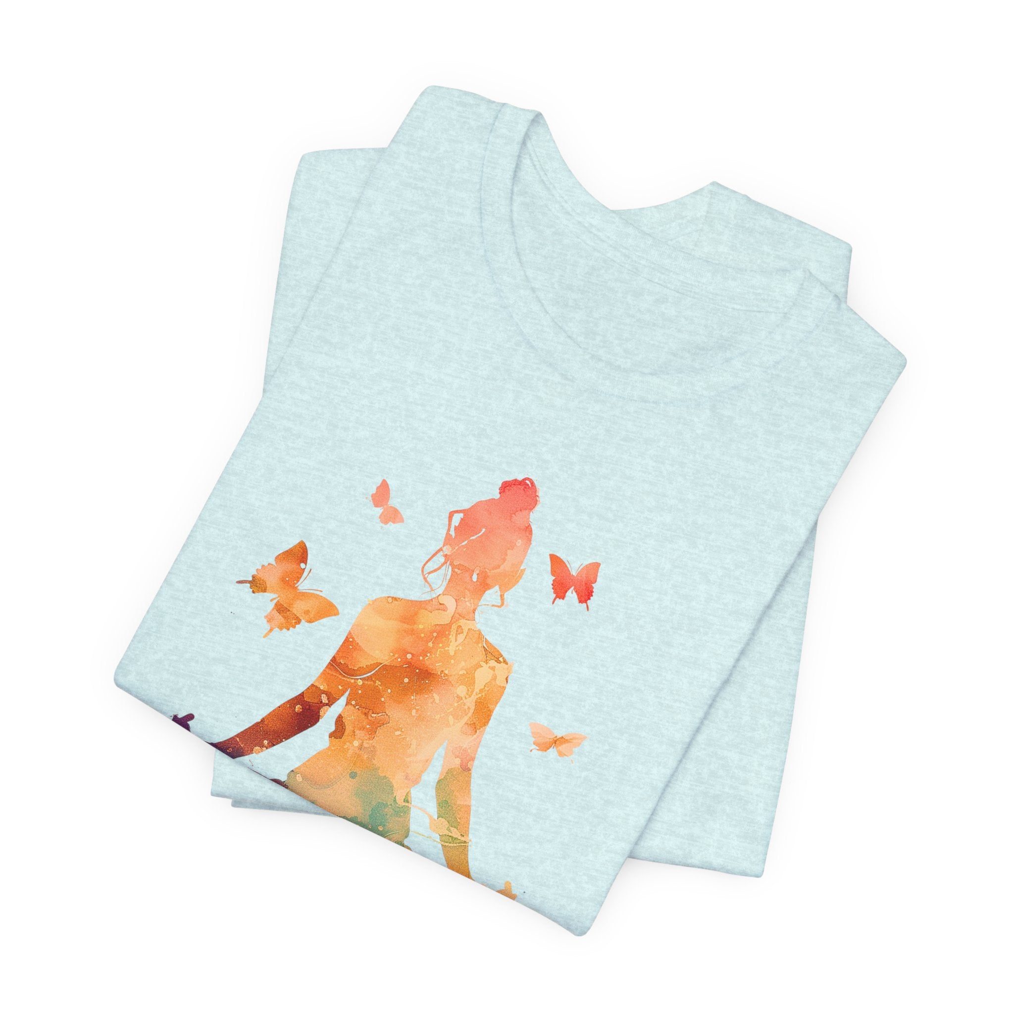 I Am The Storm meditation silhouette Tee | watercolor lotus, butterflies