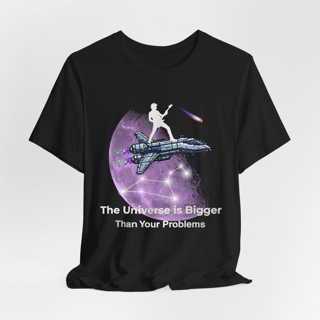 Galaxy Crew Tee — "The Universe is Bigger Than Your Problems" T‑Shirt