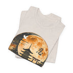 Moonlit Pagoda Tee — Japanese Temple Silhouette with Moon and Kanji