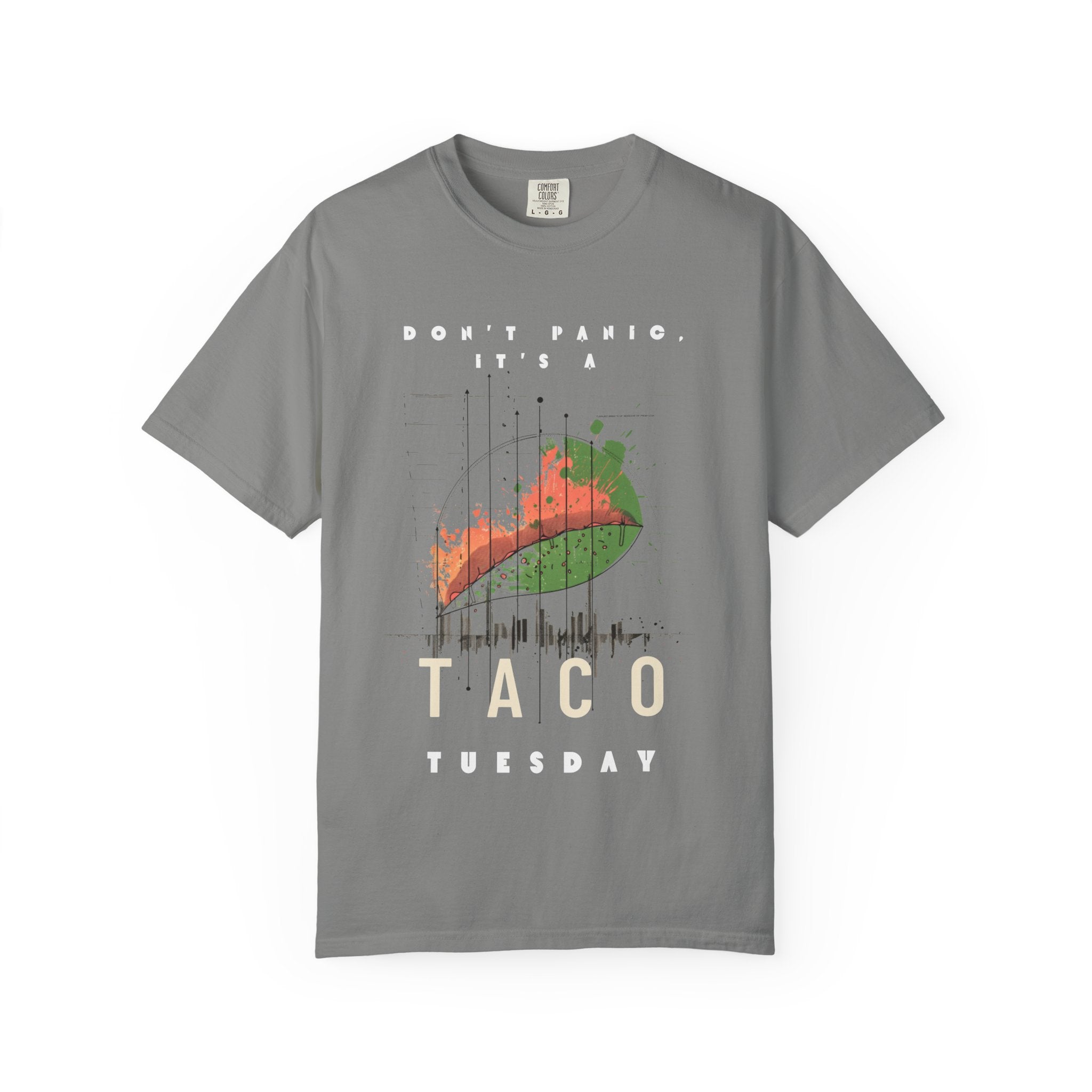 Don't Panic It's A Taco Tuesday Tee | Taco graphic, retro soundwave