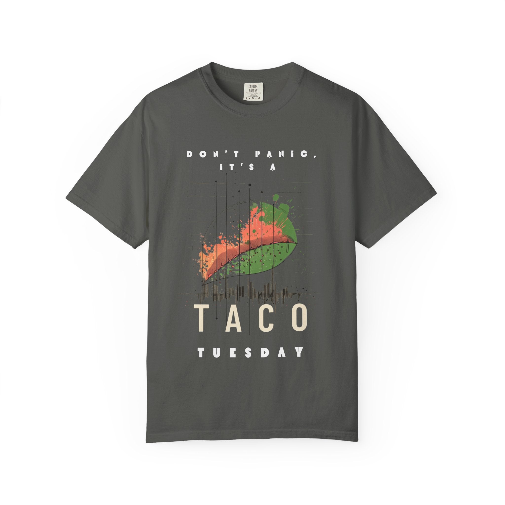 Don't Panic It's A Taco Tuesday Tee | Taco graphic, retro soundwave