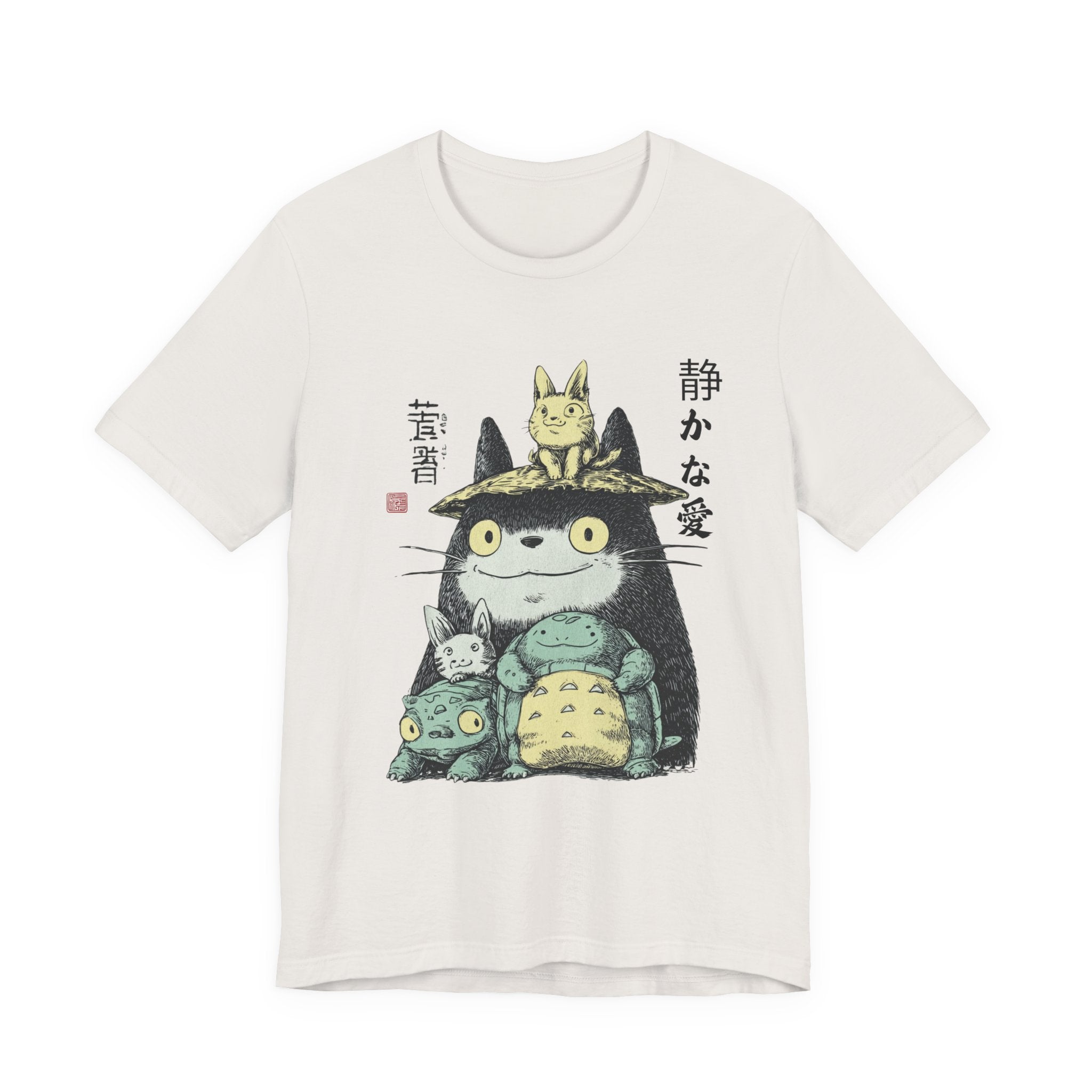 Japanese Style Cute Animal Graphic Tee with Quiet Love