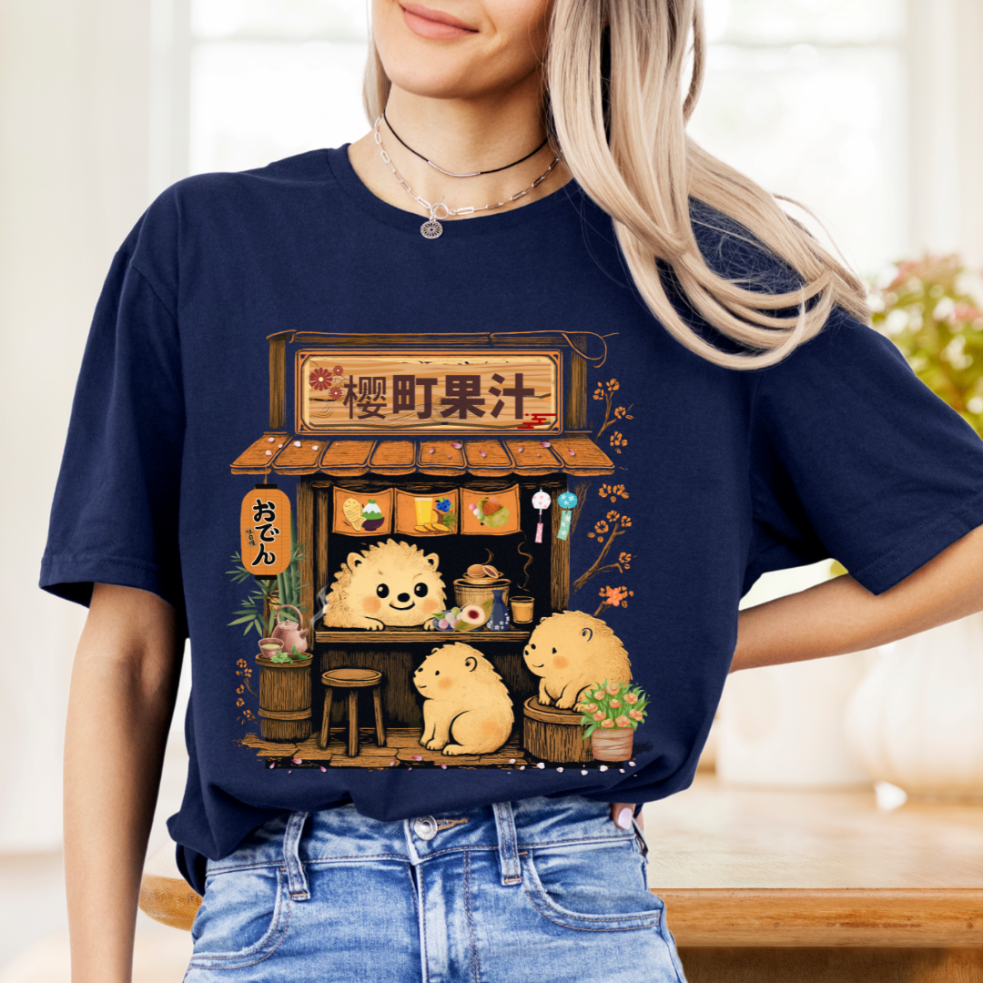 Cute Animal Japanese Cafe Unisex Tee