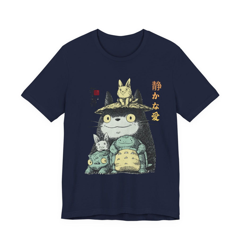 Japanese Style Cute Animal Graphic Tee with Quiet Love