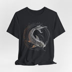 Koi Fish Minimalist T-Shirt | Japanese Line Art Graphic Tee |Luxury Print