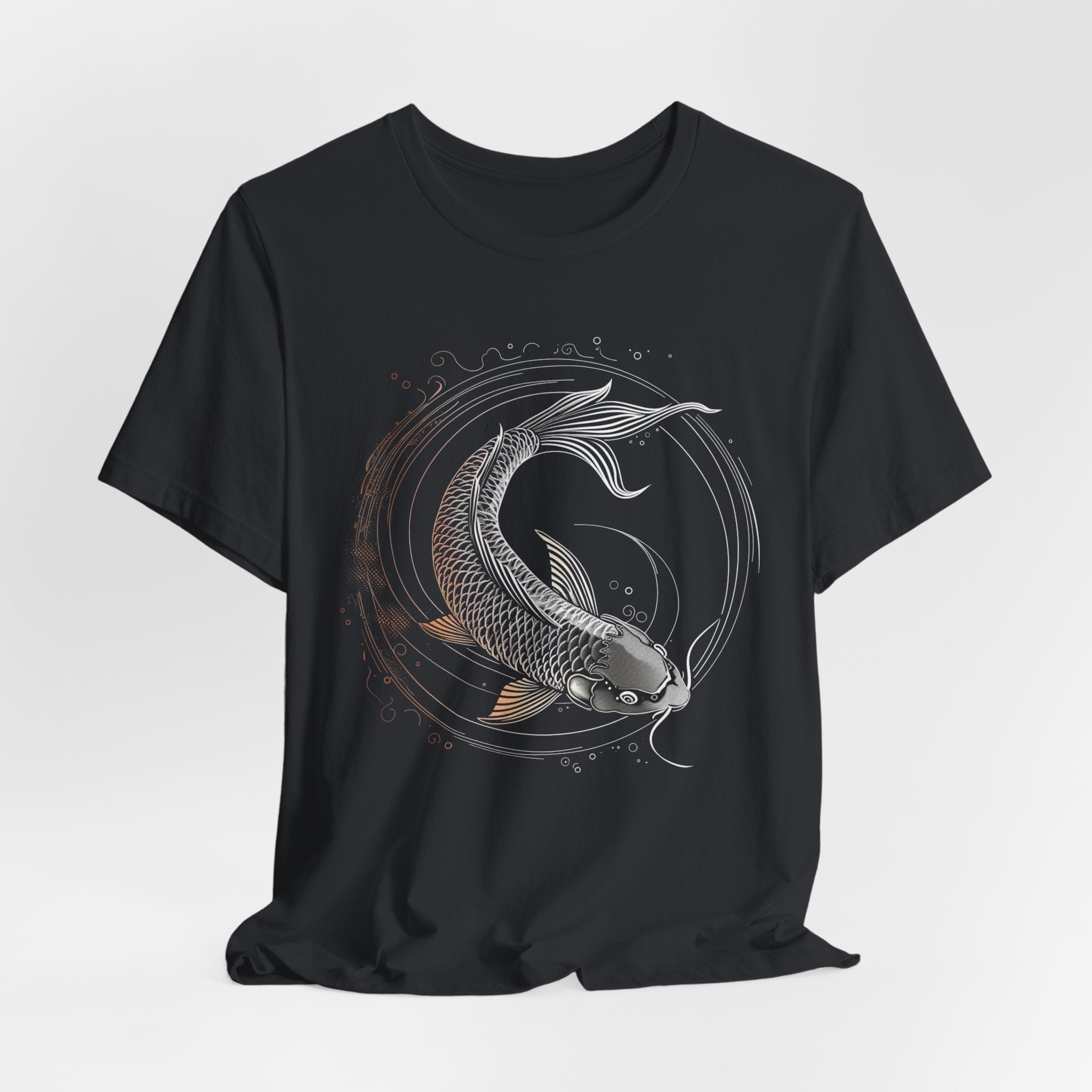 Koi Fish Minimalist T-Shirt | Japanese Line Art Graphic Tee |Luxury Print