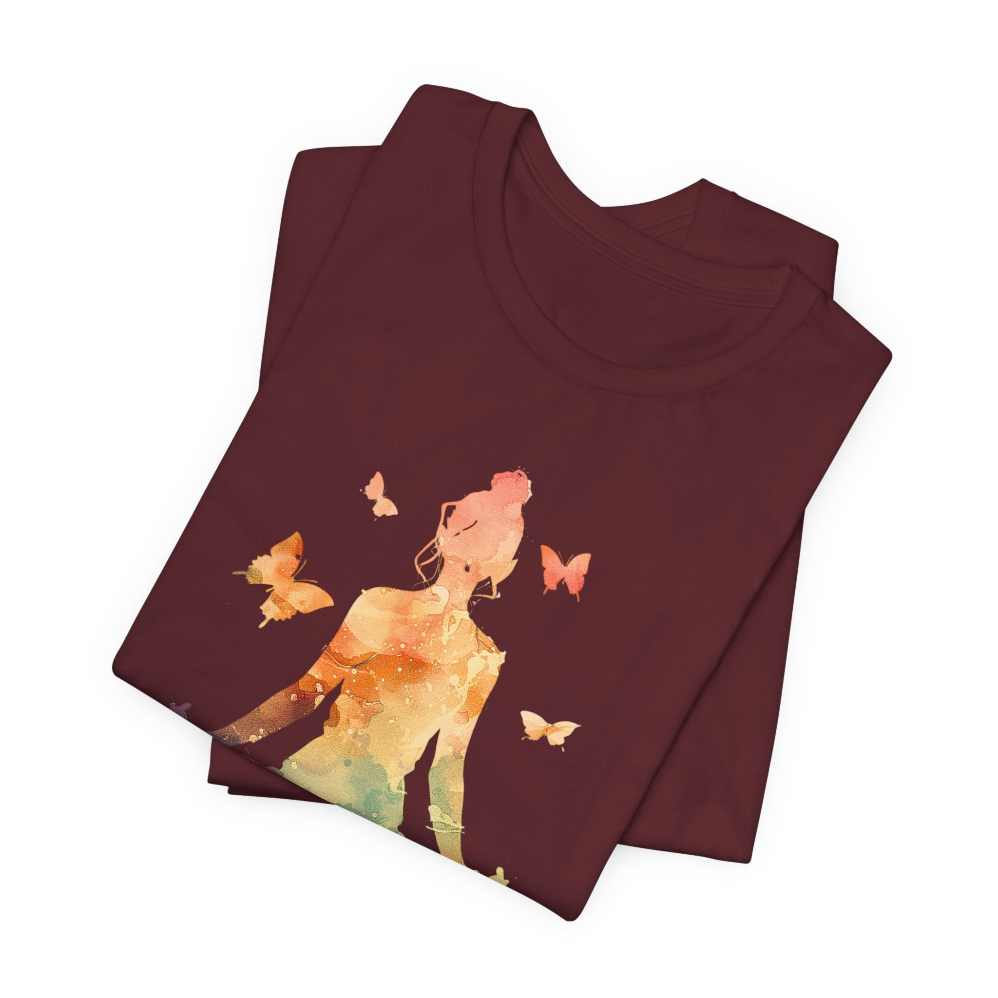 I Am The Storm meditation silhouette Tee | watercolor lotus, butterflies