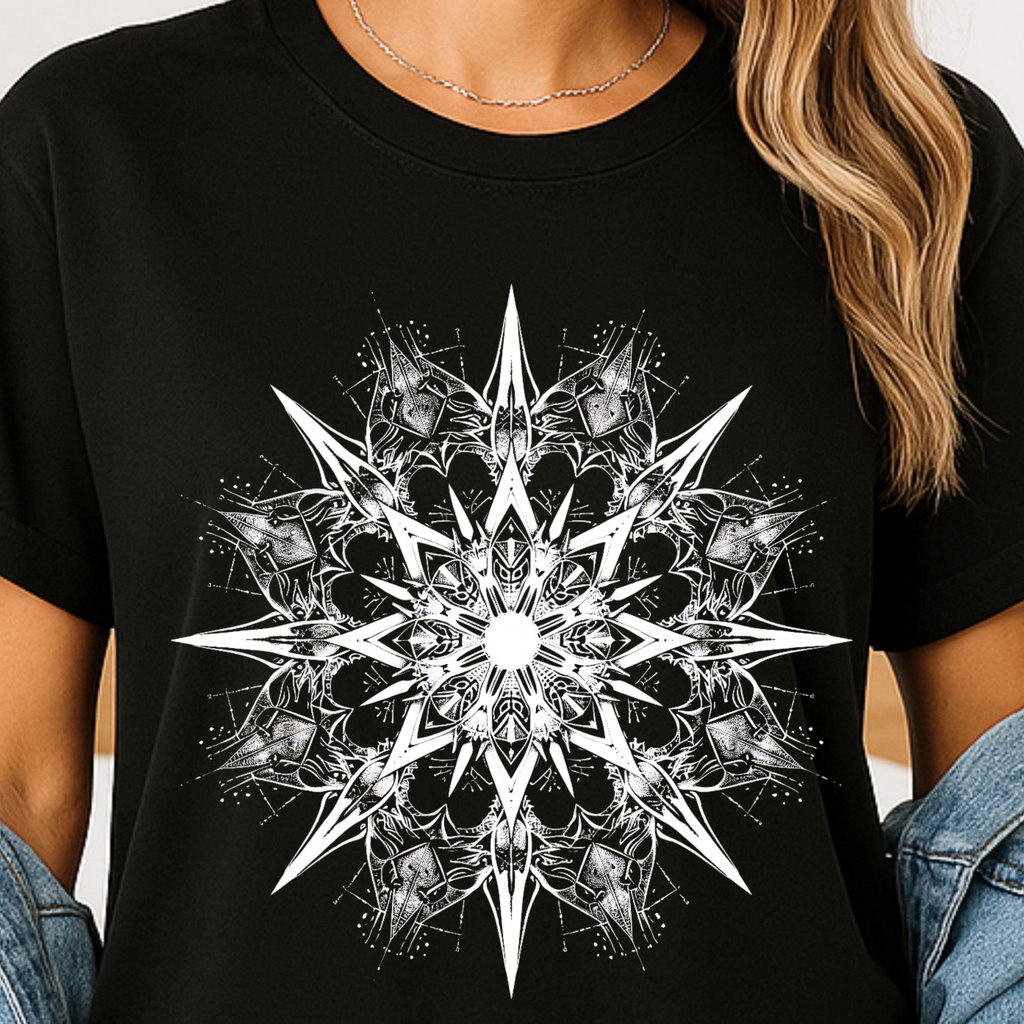 Intricate White Mandala Tee