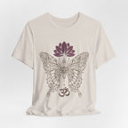 Mandala Butterfly Om Symbol T-Shirt | Lotus Meditation Tee