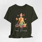 I Am The Storm meditation silhouette Tee | watercolor lotus, butterflies
