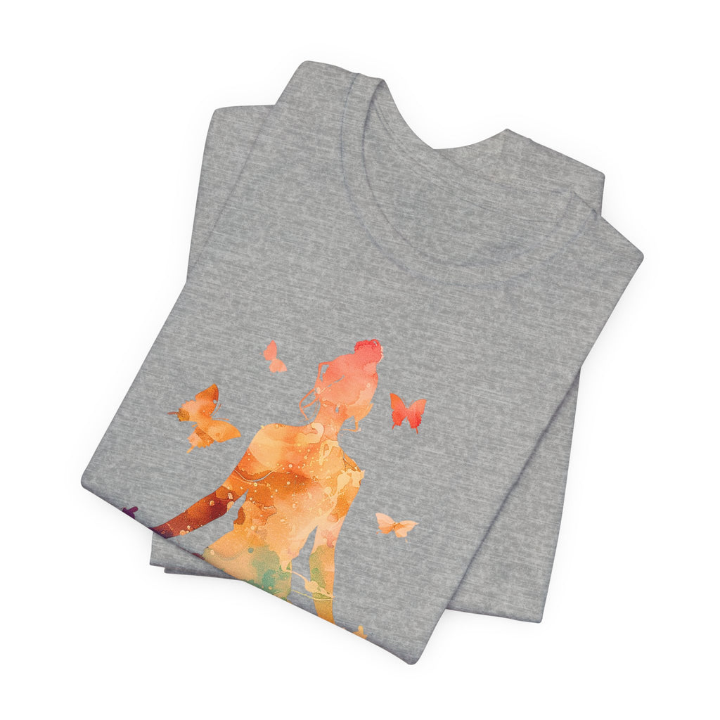 I Am The Storm meditation silhouette Tee | watercolor lotus, butterflies
