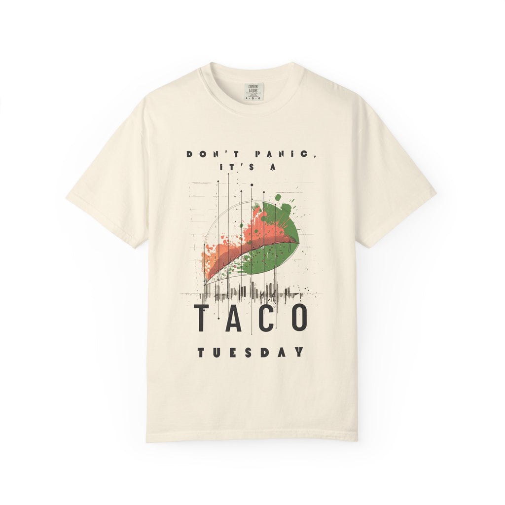 Don't Panic It's A Taco Tuesday Tee | Taco graphic, retro soundwave
