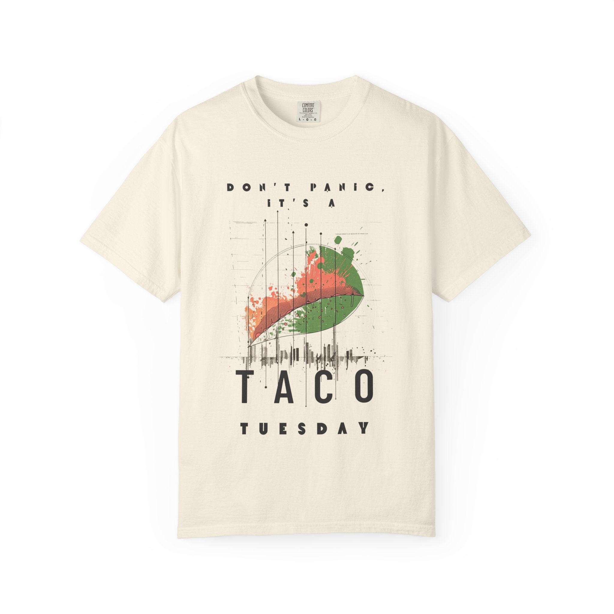 Don't Panic It's A Taco Tuesday Tee | Taco graphic, retro soundwave