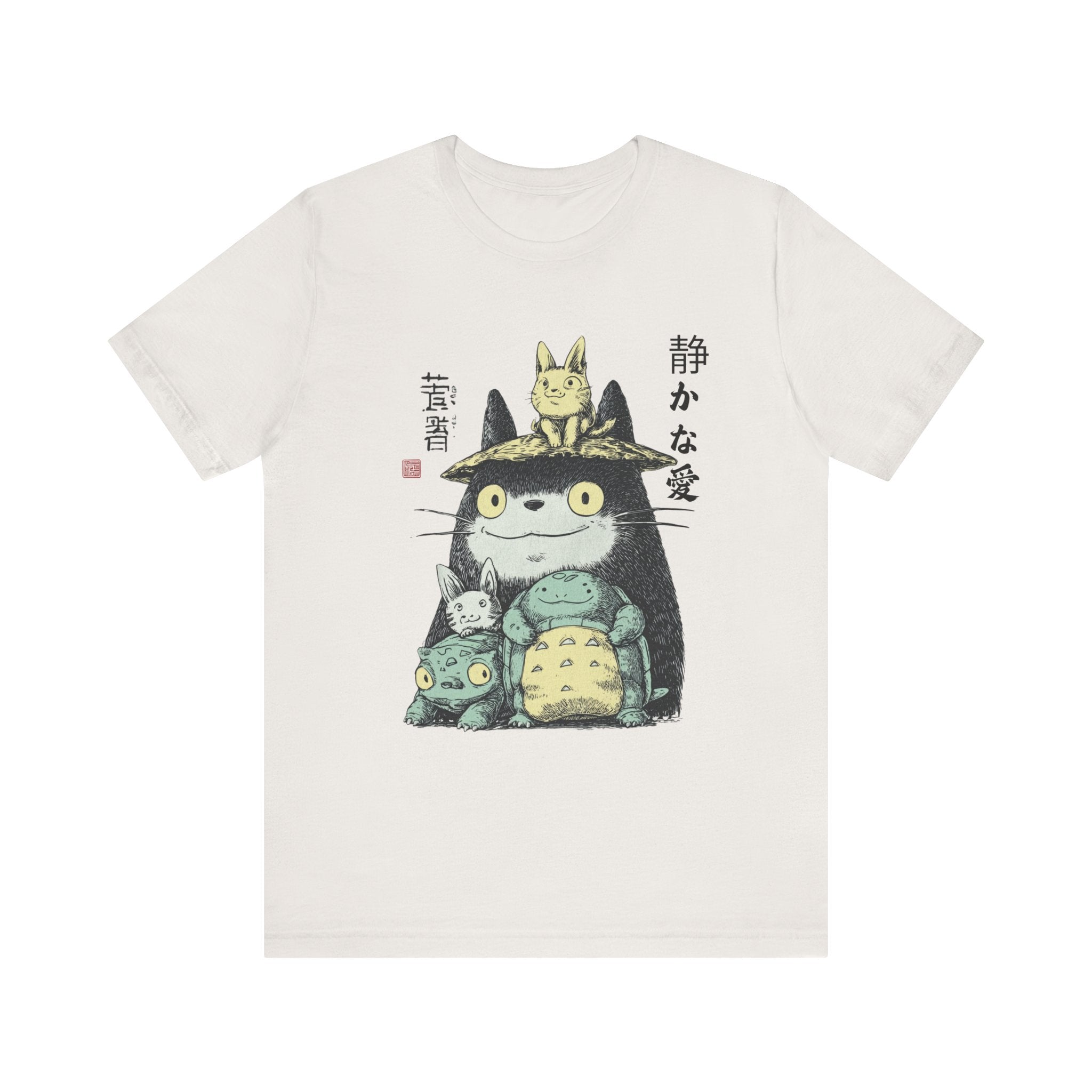 Japanese Style Cute Animal Graphic Tee with Quiet Love