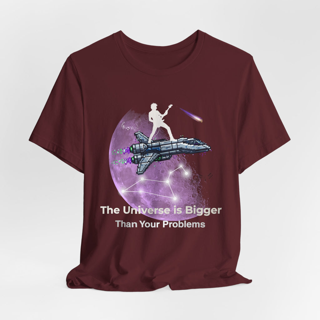 Galaxy Crew Tee — "The Universe is Bigger Than Your Problems" T‑Shirt