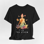 I Am The Storm meditation silhouette Tee | watercolor lotus, butterflies