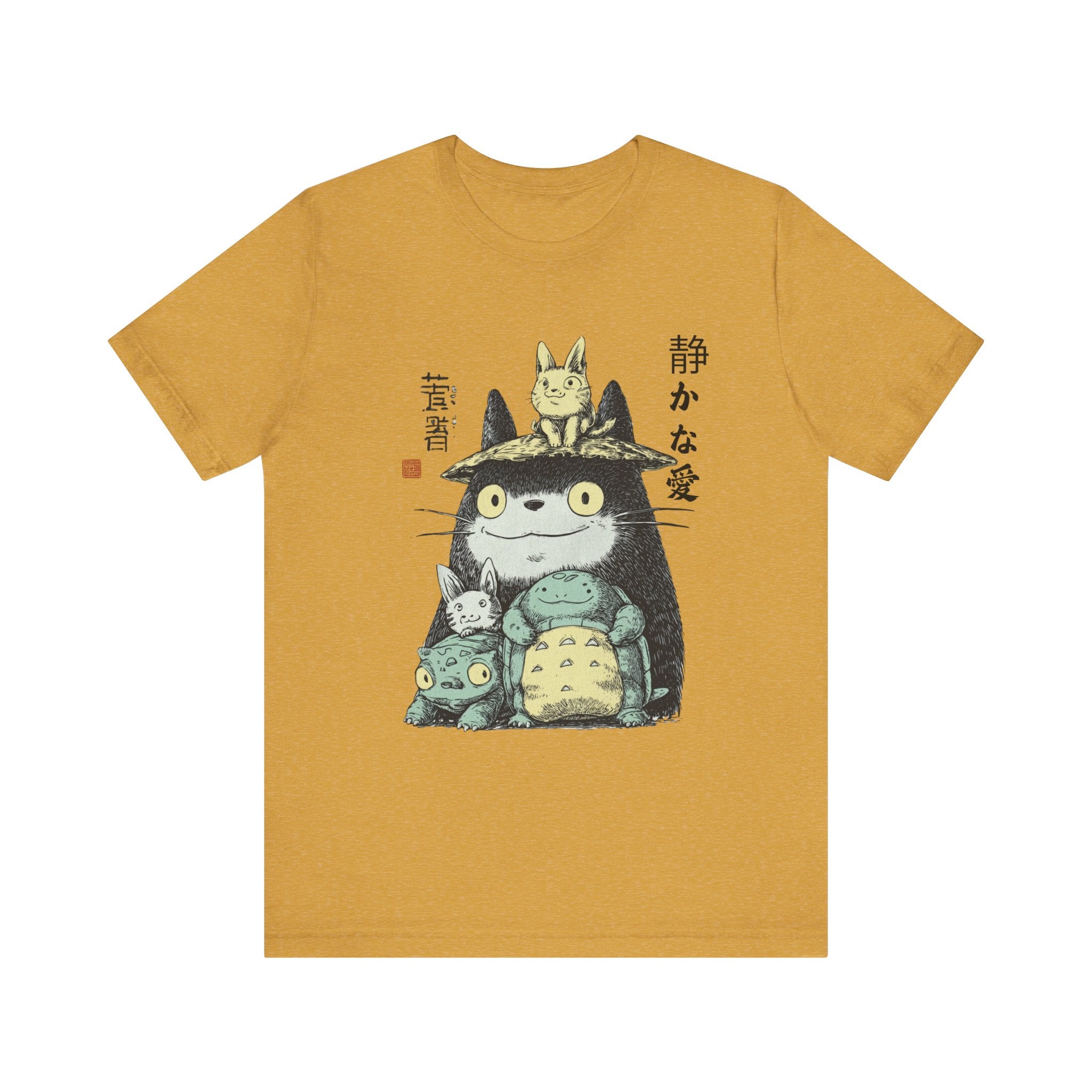 Japanese Style Cute Animal Graphic Tee with Quiet Love