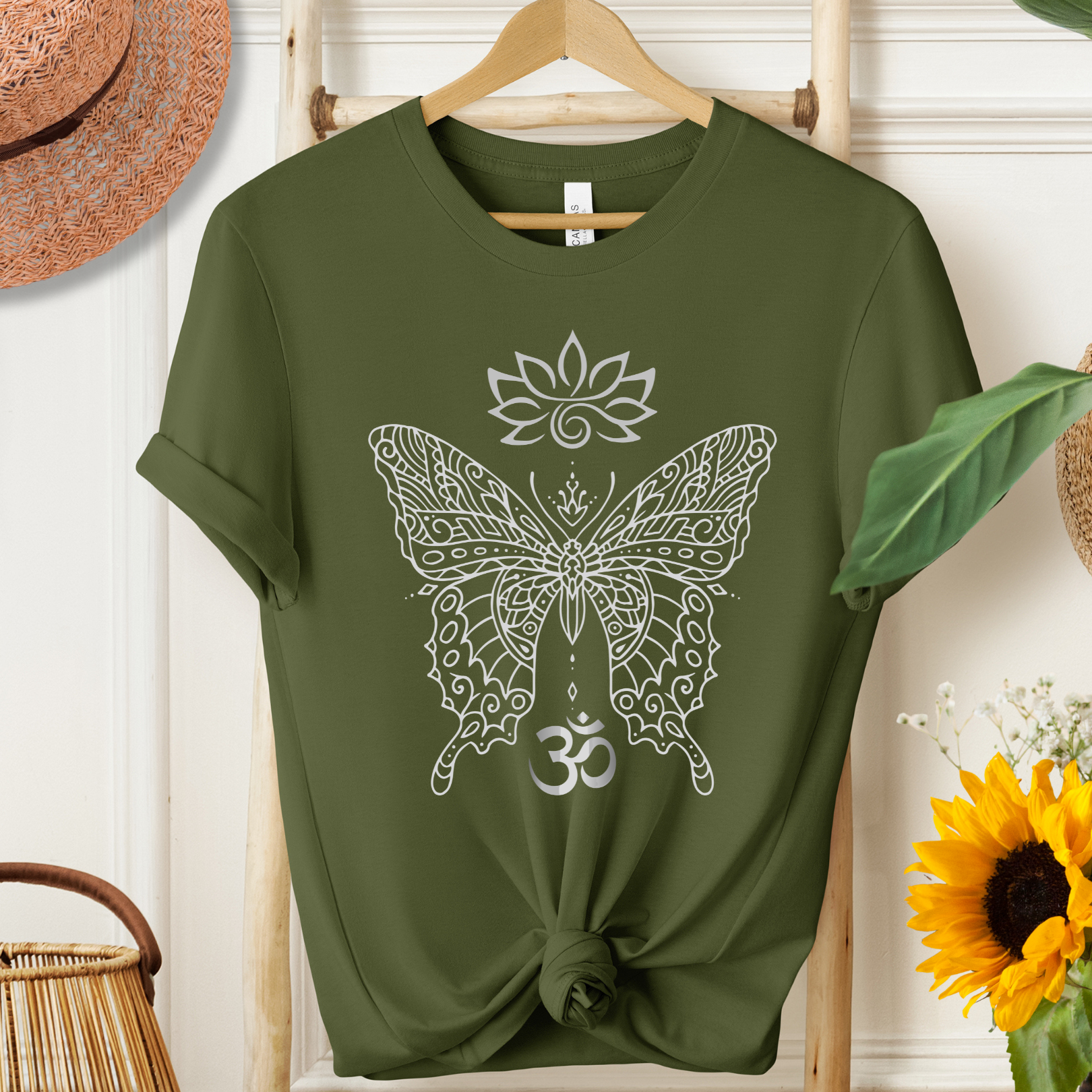 Butterfly Lotus OM Tee — Yoga Lotus Tee