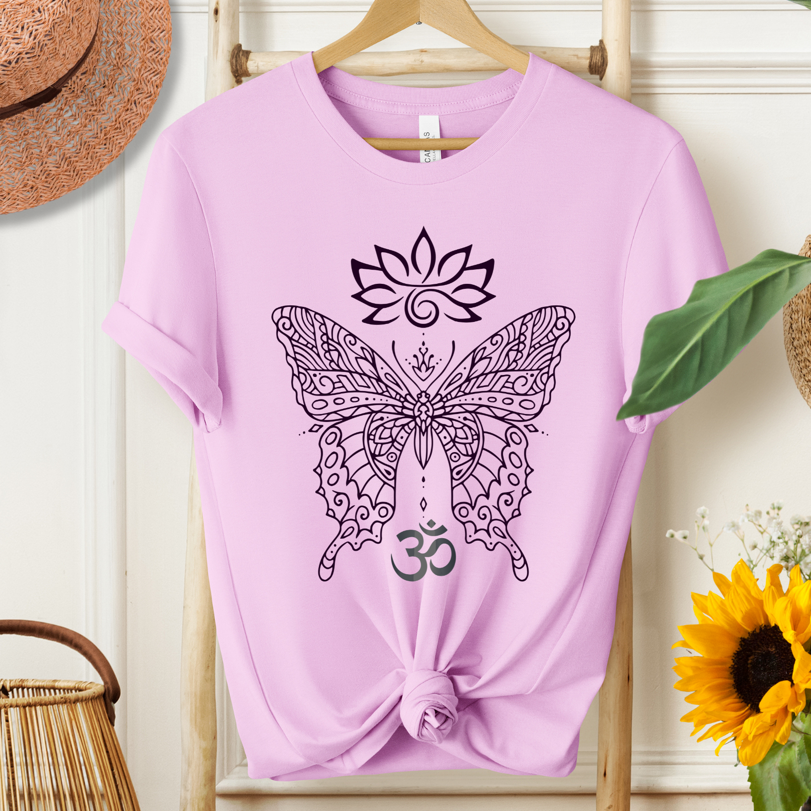 Butterfly Lotus OM Tee — Yoga Lotus Tee