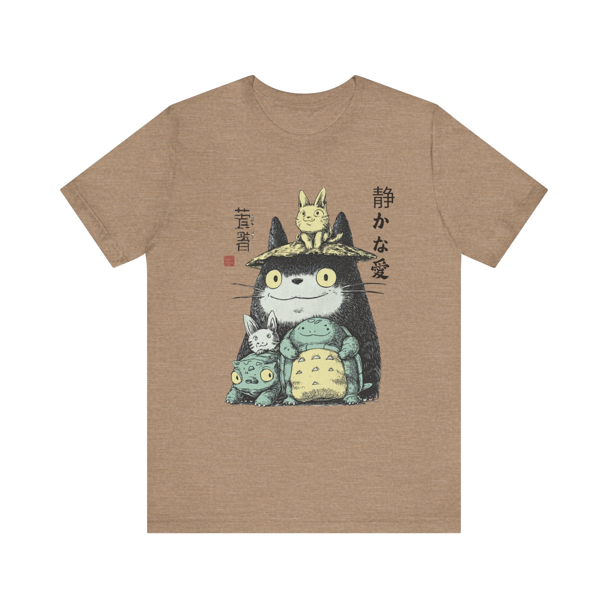 Japanese Style Cute Animal Graphic Tee with Quiet Love