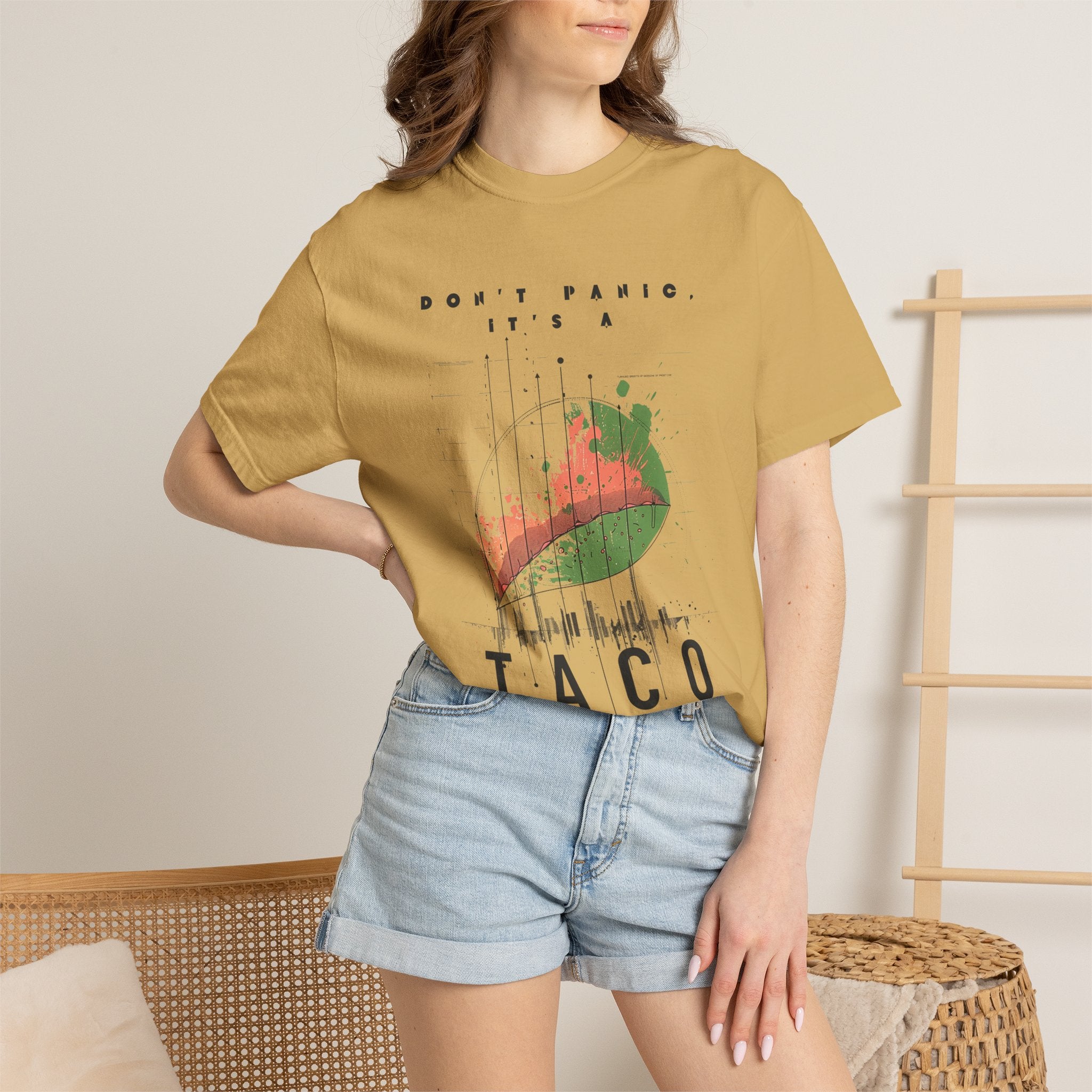 Don't Panic It's A Taco Tuesday Tee | Taco graphic, retro soundwave