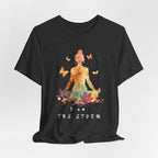 I Am The Storm meditation silhouette Tee | watercolor lotus, butterflies