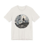 Ninja Moon T-Shirt — Silhouette Shinobi on Rooftop with Kanji Art