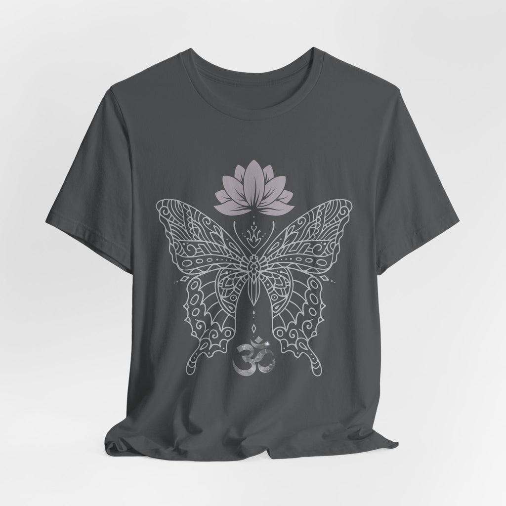 Mandala Butterfly Om Symbol T-Shirt | Lotus Meditation Tee