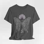 Mandala Butterfly Om Symbol T-Shirt | Lotus Meditation Tee