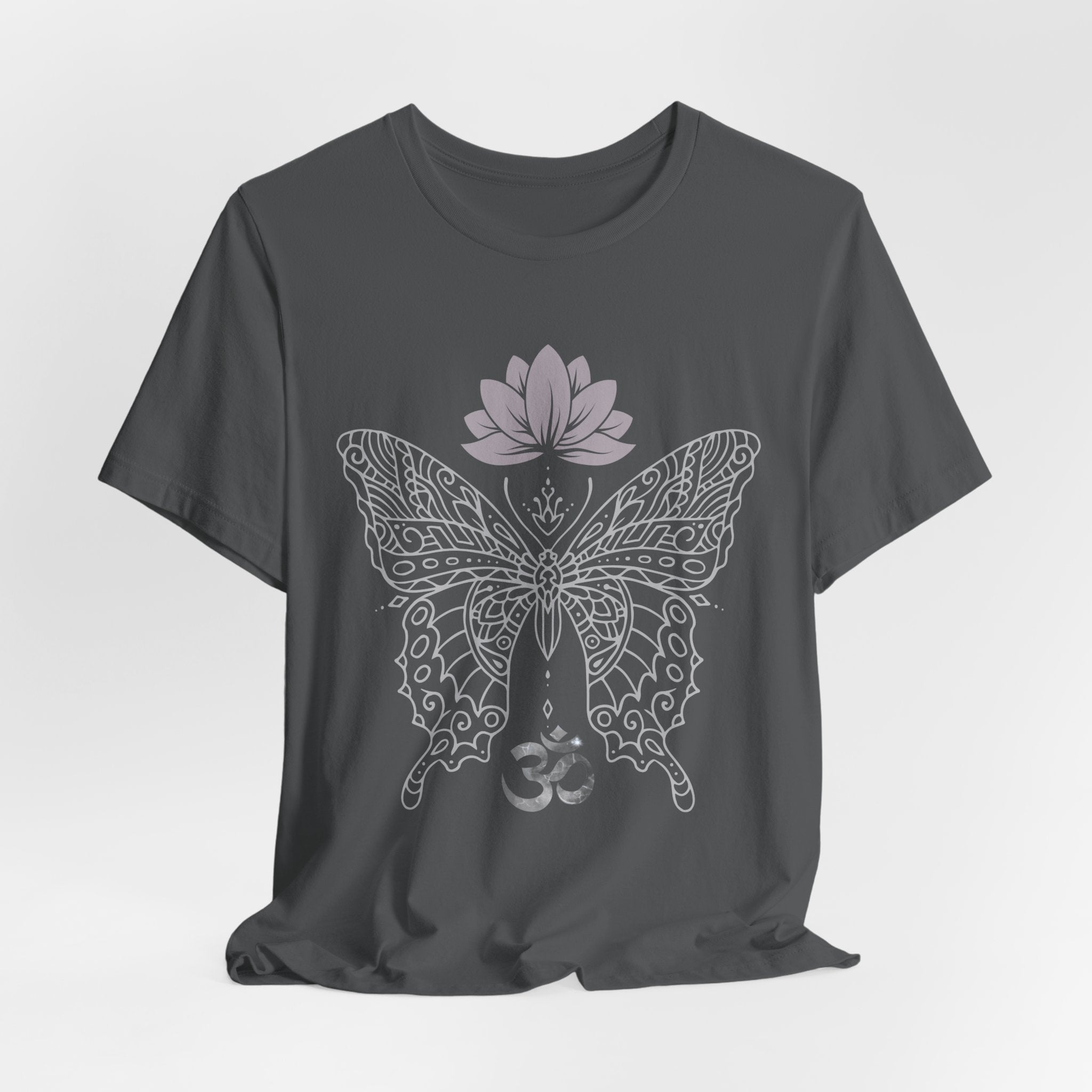 Mandala Butterfly Om Symbol T-Shirt | Lotus Meditation Tee