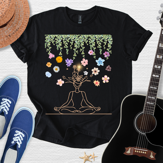 "Breathe & Bloom" Yoga Floral Tee