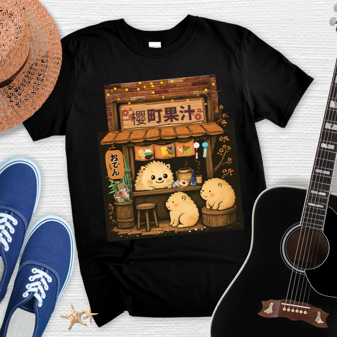 Cute Animal Japanese Cafe Unisex Tee