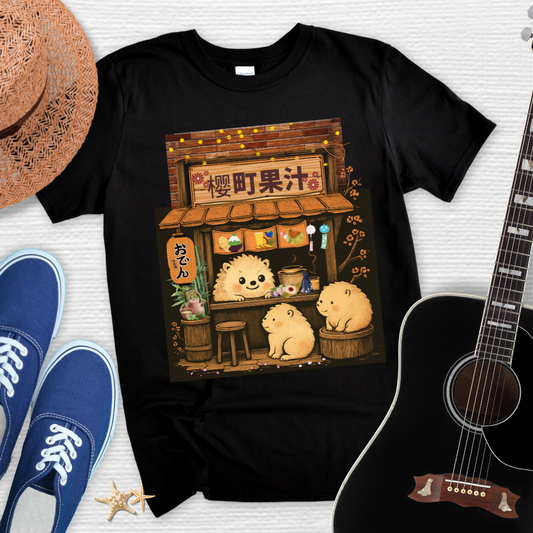 Cute Animal Japanese Cafe Unisex Tee