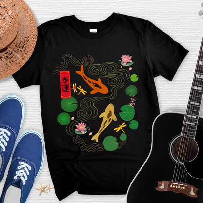 Serene Koi Fish & Good Fortune – Japanese Inspired Tee