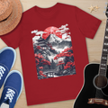Japanese Landscape Art Tee, Unisex Short Sleeve Shirt