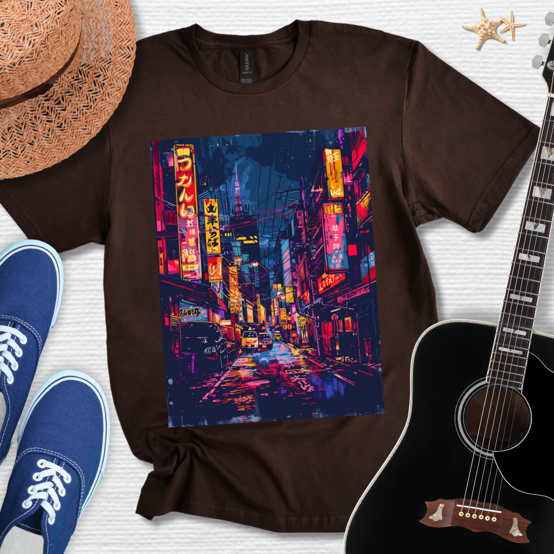 Japanese Urban Nightscape , Street Art Tee