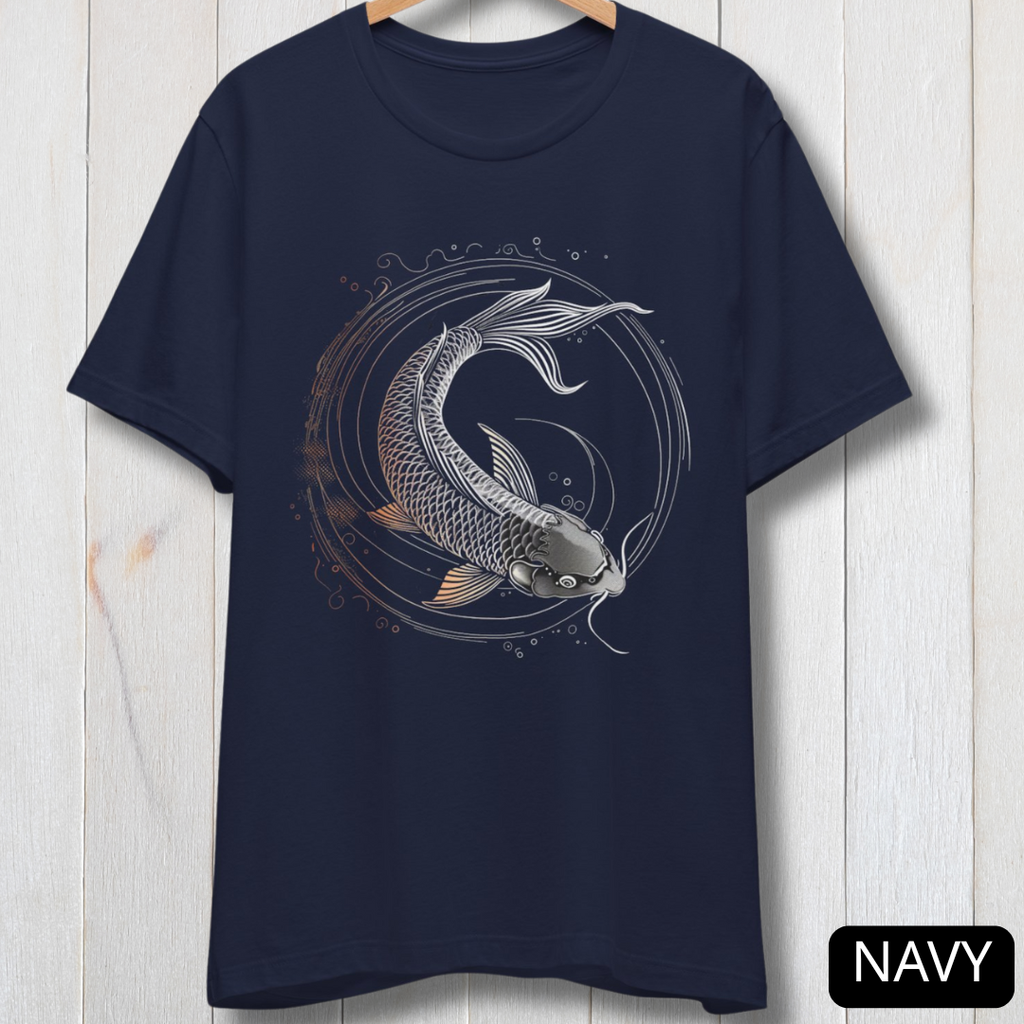 Koi Fish Minimalist T-Shirt | Japanese Line Art Graphic Tee |Luxury Print