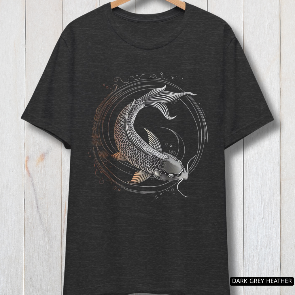 Koi Fish Minimalist T-Shirt | Japanese Line Art Graphic Tee |Luxury Print
