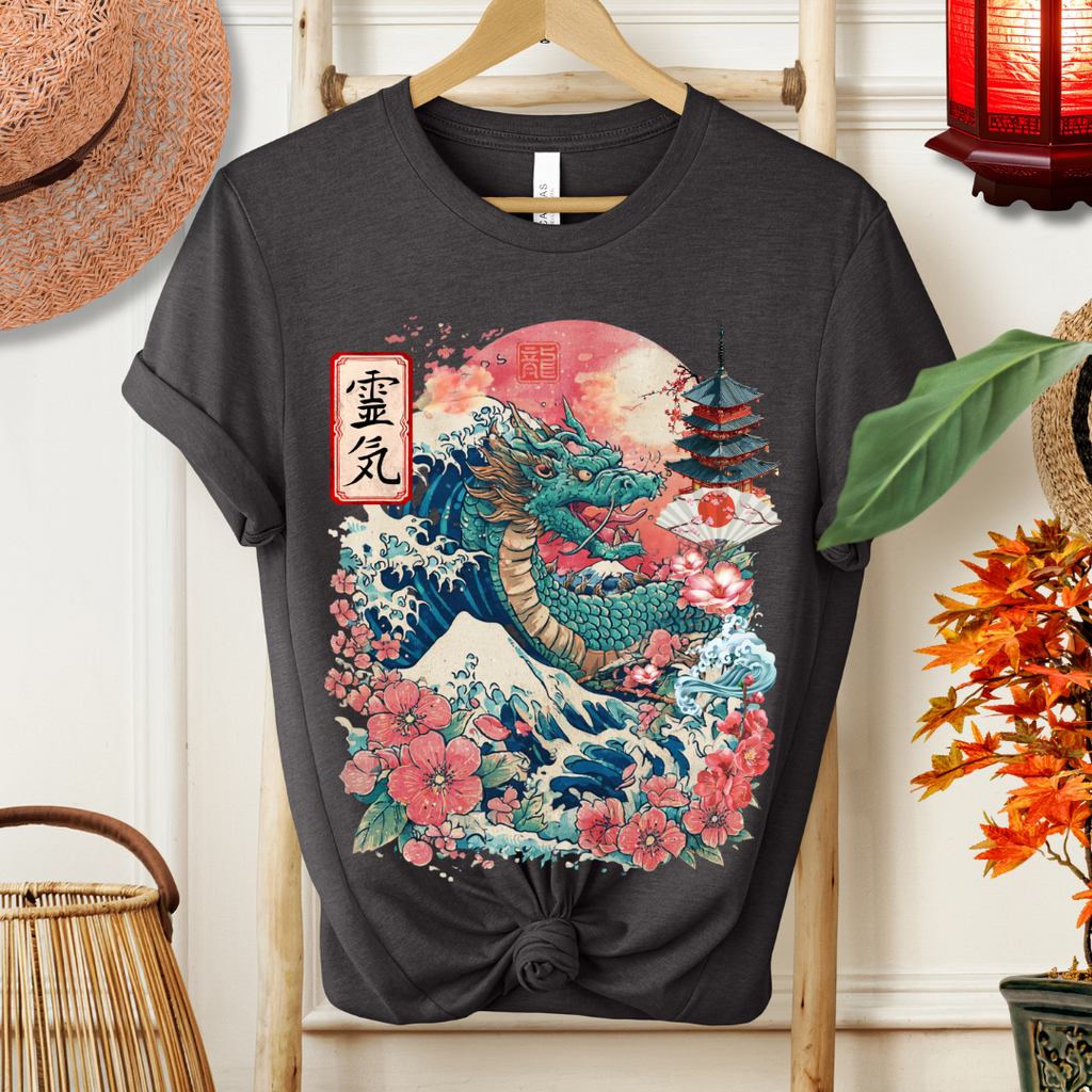 Japanese Dragon Art Unisex Tee - Vintage Style