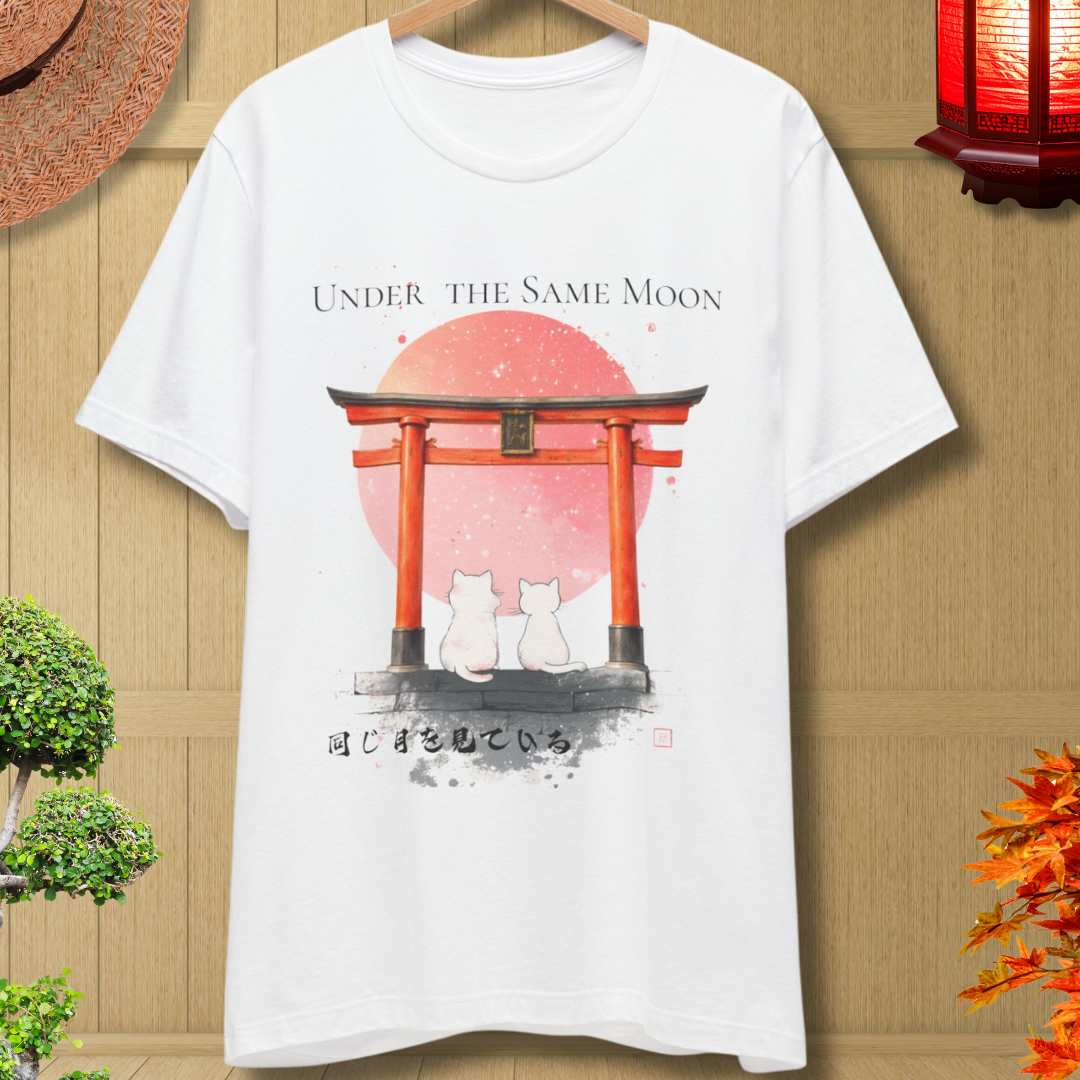 Under the Same Moon — Japanese Cat T-Shirt