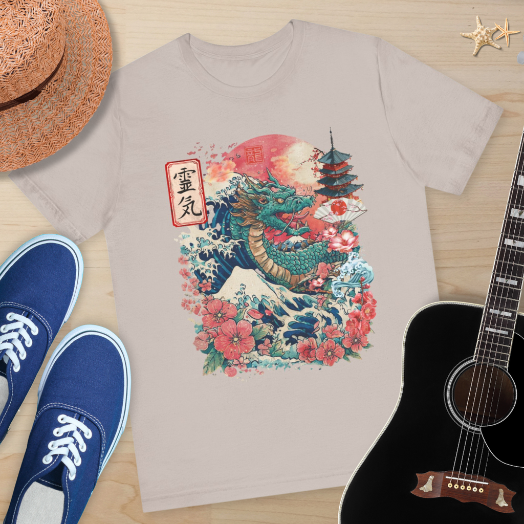 Japanese Dragon Art Unisex Tee - Vintage Style