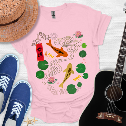Serene Koi Fish & Good Fortune – Japanese Inspired Tee